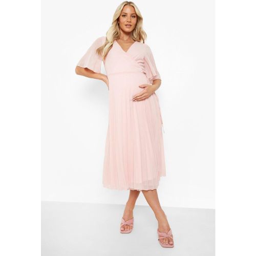 Vestido Premamá Midi Skater Plisado Cruzado - boohoo - Modalova