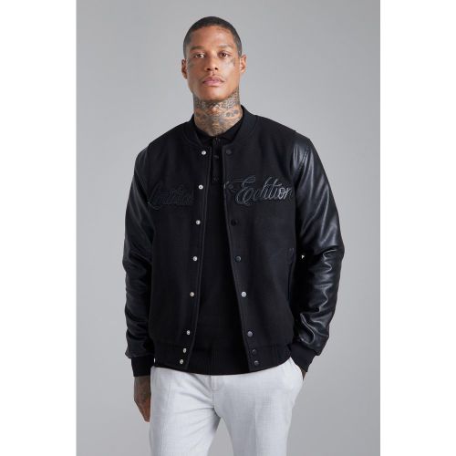 Giacca Bomber Limited Edition tono su tono in melton - boohoo - Modalova