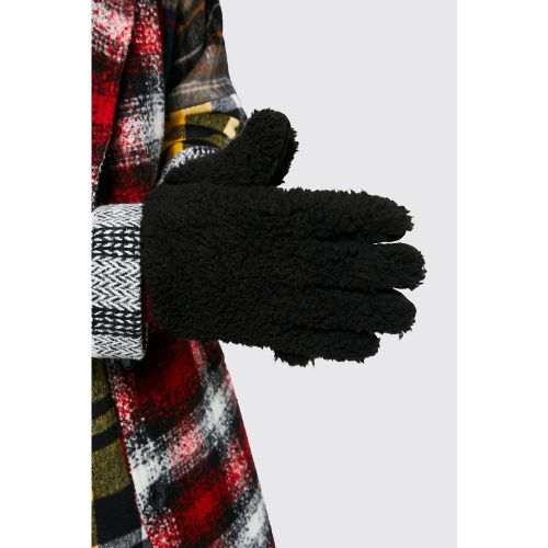 Guantes De Borreguito, Negro - boohoo - Modalova