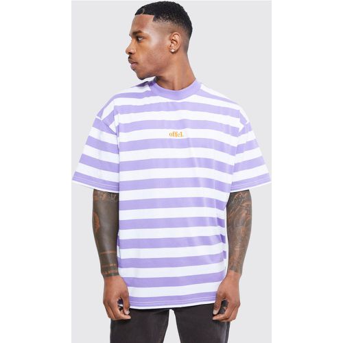 Oversized Offcl Stripe T-Shirt - boohoo - Modalova