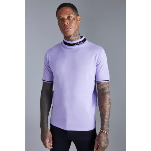 Extended Neck Smart Man Knitted T-Shirt - boohoo - Modalova