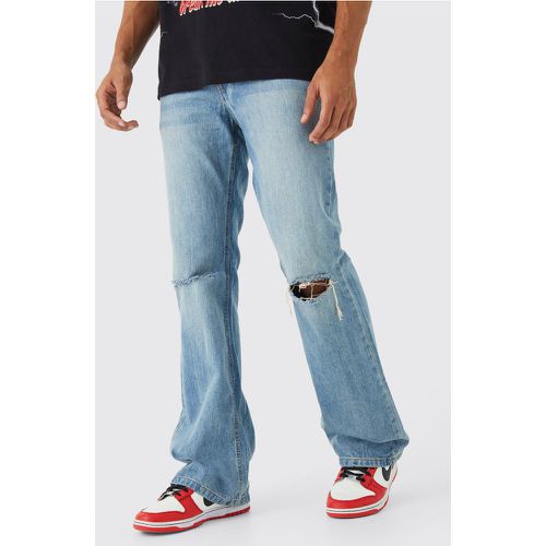Jeans a zampa extra comodi in denim rigido - boohoo - Modalova