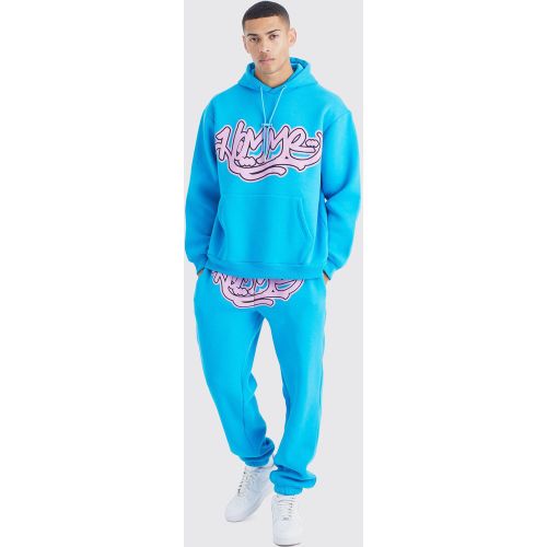 Homme Graffiti Oversized Hooded Tracksuit - boohoo - Modalova