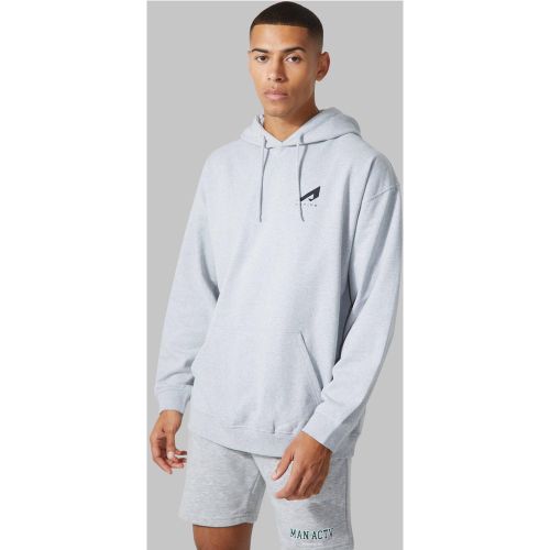 Felpa Active oversize con logo e cappuccio - boohoo - Modalova