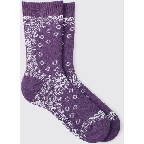 Bandana Print Socks, Purple - boohoo - Modalova