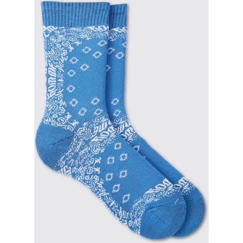 Bandana Print Socks, Azzurro - boohoo - Modalova