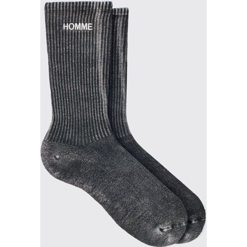 Homme Overdyed Grey Socks, Grigio - boohoo - Modalova
