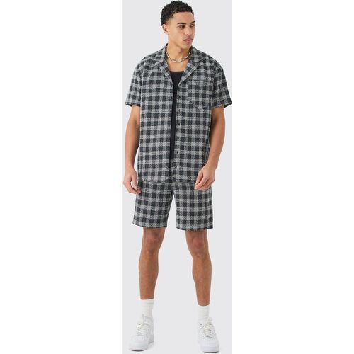 Pantalón Corto Y Camisa Oversize Texturizada De Cuadros En Contraste - boohoo - Modalova