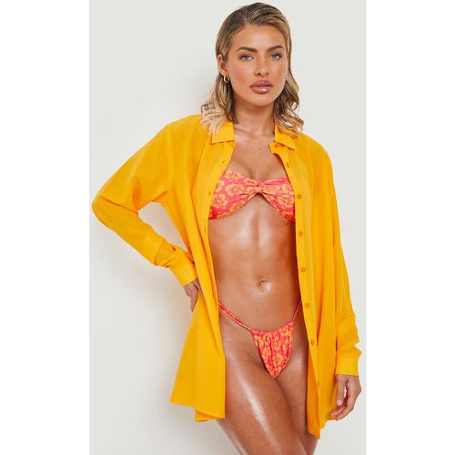 Camisa De Playa De Chifón, Naranja - boohoo - Modalova