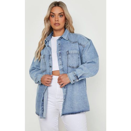 Camicia in denim Plus Size classica stile Western - boohoo - Modalova