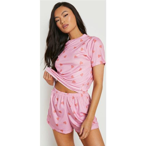 Pijama Corto Con Estampado De Corazón - boohoo - Modalova