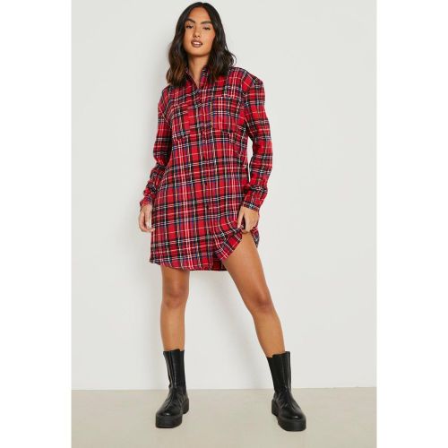 Vestito camicia oversize a quadri - boohoo - Modalova