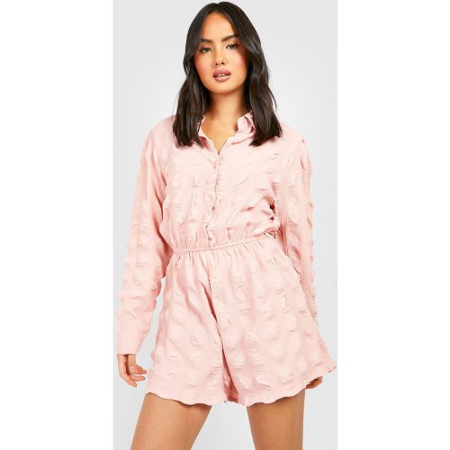 Mono Corto Camisero Texturizado - boohoo - Modalova