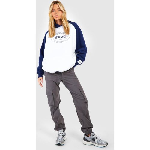 Pantaloni tuta Cargo in Stretch a vita alta - boohoo - Modalova