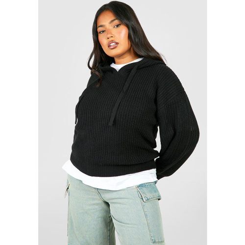 Maglione Plus Size da donna in maglia stile pescatore con cappuccio - boohoo - Modalova