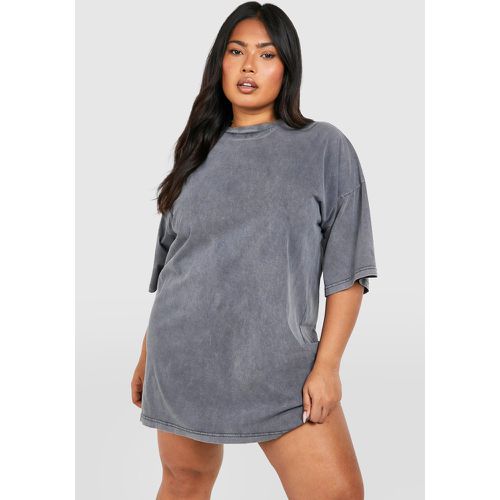 Plus Acid Wash Oversized T-shirt Dress - boohoo - Modalova