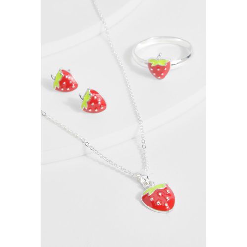 Strawberry Earring, Necklace & Ring Multipack - boohoo - Modalova