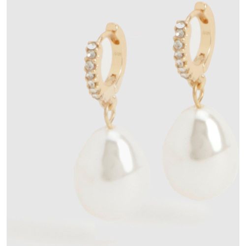 Hooped Drop Pearl Earrings - boohoo - Modalova