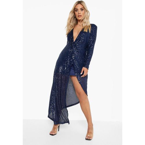 Vestido Plus Maxi De Lentejuelas Cruzado Escotado - boohoo - Modalova