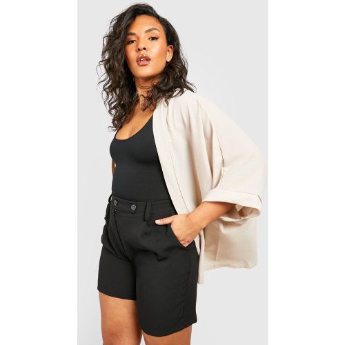 Kimono Plus Size in tessuto, Beige - boohoo - Modalova