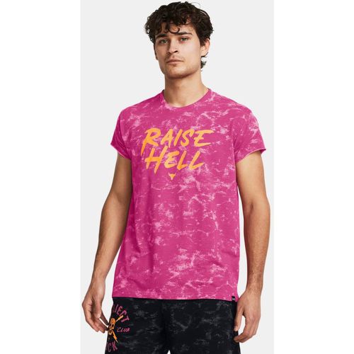 T-shirt Project Rock Raise Hell Cap Sleeve da uomo Astro / Nova Arancione L - Under Armour - Modalova