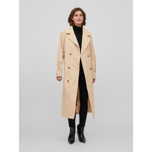 Trench coat ceinture à la taille col italien Esme - Vila - Modalova