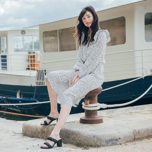 Robe longue manches longues imprimée Dany en viscose - 3S. x Le Vestiaire - Modalova