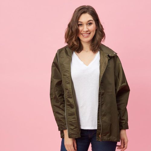 Parka à capuche intérieure manches 3/4 - Vert - 3 SUISSES - Modalova