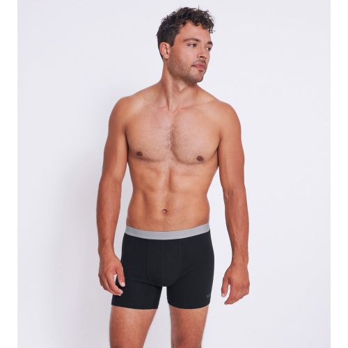 Lot de 2 boxer long noir en coton blanc - Sloggi Men - Modalova