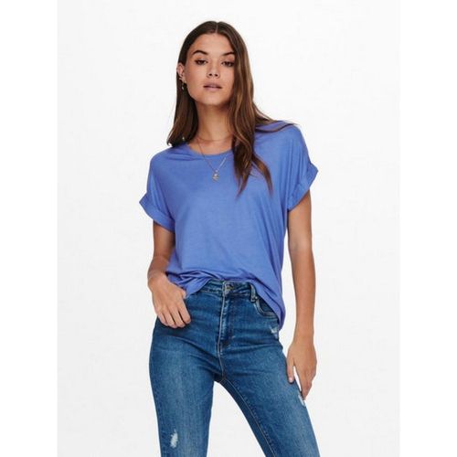Top Col rond Manches courtes Poignets repliés en coton Gigi - Only - Modalova