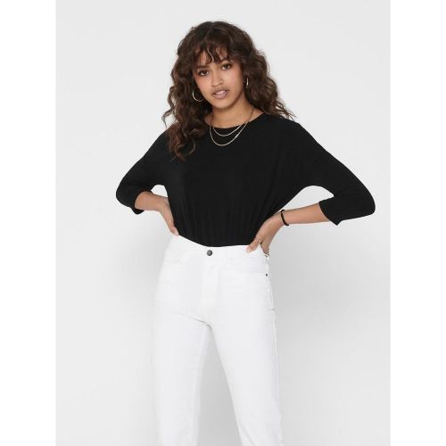 Top Col rond Manches 3/4 noir - Only - Modalova