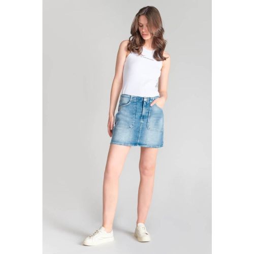 Jupe droite en jeans CALZAN bleu - Le Temps des Cerises - Modalova