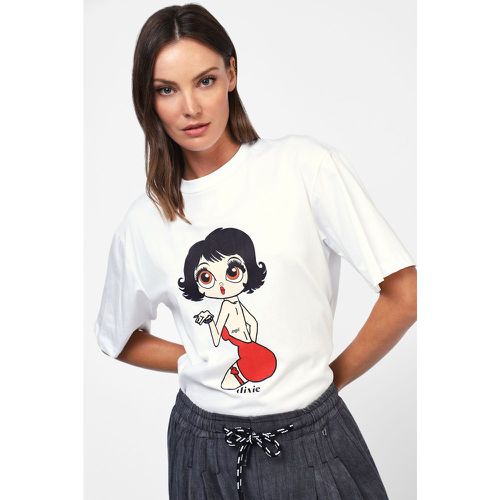 T-shirt con stampa bambina e maniche larghe - Dixie - Modalova