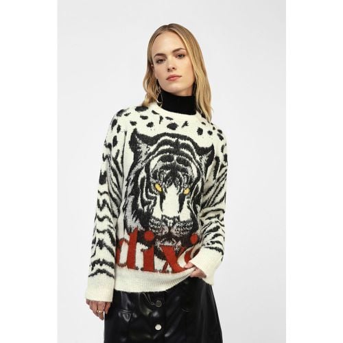 Maglione con maniche lunghe e ricamo tigre - Dixie - Modalova