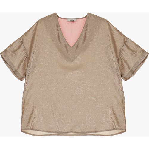 Blusa effetto metallizzato con maniche corte - Dixie - Modalova