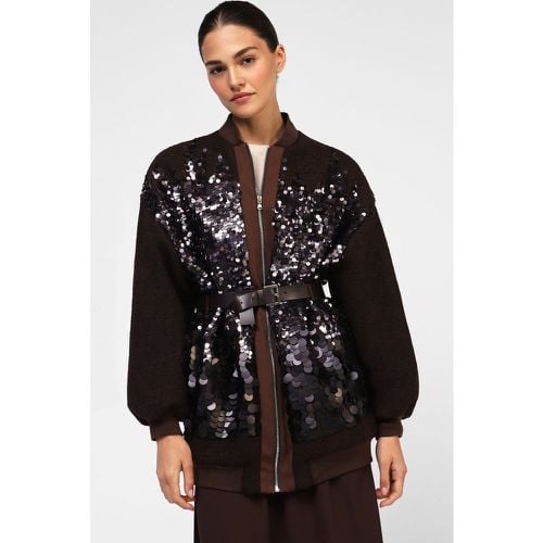 Giubbotto bomber con paillettes e zip - Dixie - Modalova