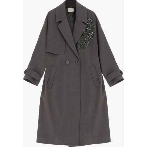 Cappotto doppiopetto con ricamo floreale - Dixie - Modalova