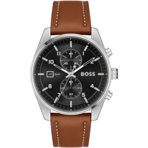 Montre chronographe avec bracelet en cuir Skytraveller (OSFA), Casuel - Boss - Modalova
