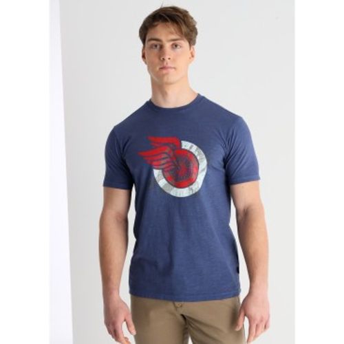 T-shirt à manches courtes avec motifs tricolores (S), Casuel, Coton, Manche courte - Lois Jeans - Modalova