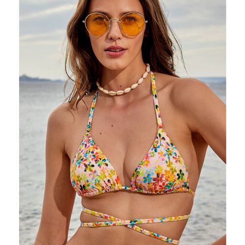 Sujetador bikini triángulo sin aros, estampado floral y multitiras - ENORA SPE - 36 - Amarillo - Mujer - Etam - Modalova