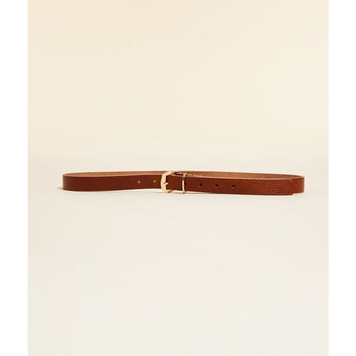 Cinturón de cuero granulado - VEG - S - Marrón - Mujer - Etam - Modalova