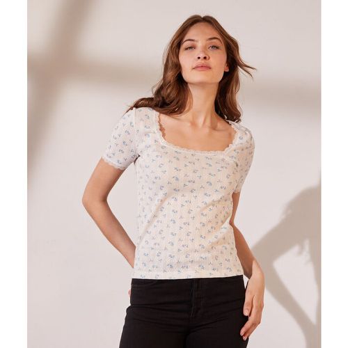 Camiseta estampado floral, motivos de encaje - PINTA - XS - - Mujer - Etam - Modalova