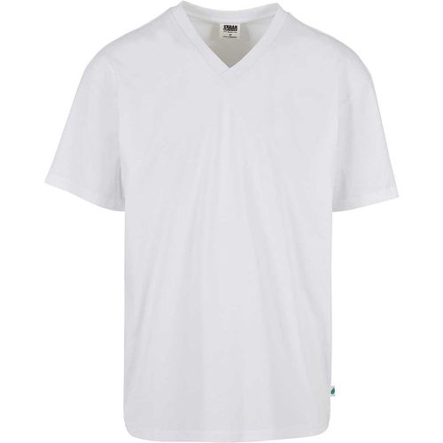 Organic Oversized V-Neck T-shirt, bianco - Urban Classics - Modalova