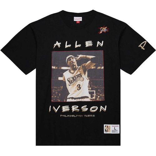 NBA PHILADELPHIA 76ERS ALLEN IVERSON HEAVYWEIGHT PREMIUM PLAYER VINTAGE LOGO T-SHIRT - Mitchell And Ness - Modalova