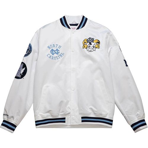 NCAA NORTH CAROLINA TARHEELS HOMETOWN LIGHTWEIGHT SATIN JACKET, bianco - Mitchell And Ness - Modalova