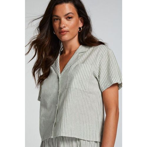 Hunkemöller Linen Pyjama Top Green - Hunkemöller - Modalova