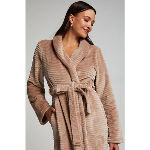 Long Fleece Ribbed Bathrobe - Hunkemöller - Modalova