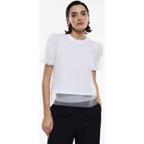 T-shirt maniche corte a sbuffo con tulle - Imperial - Modalova