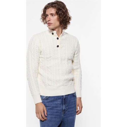 Maglione polo con bottoni e ricamo trecce - Imperial - Modalova