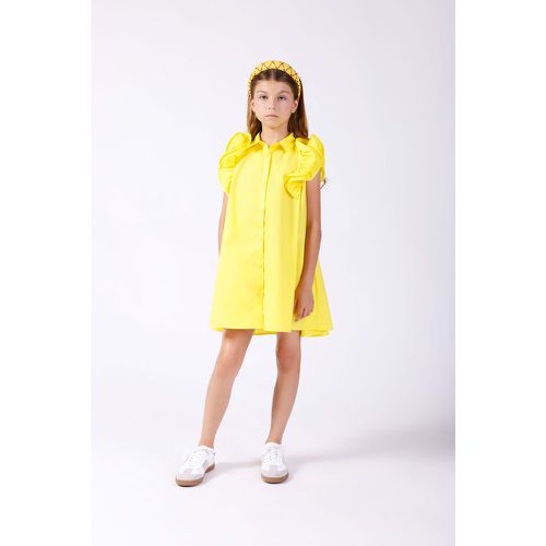 Mini abito bambina in puro cotone monocolour con volant - Imperial - Modalova